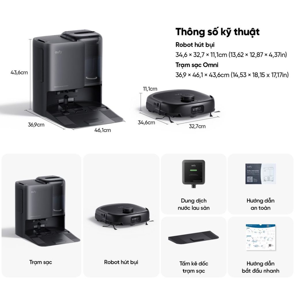 Robot hút bụi lau sàn eufy Omni E25 thông số kỹ thuật