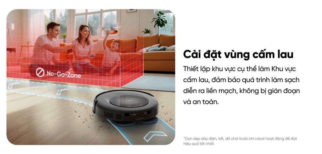 Robot hút bụi lau nhà eufy Omni C20 cài đặt vùng lau