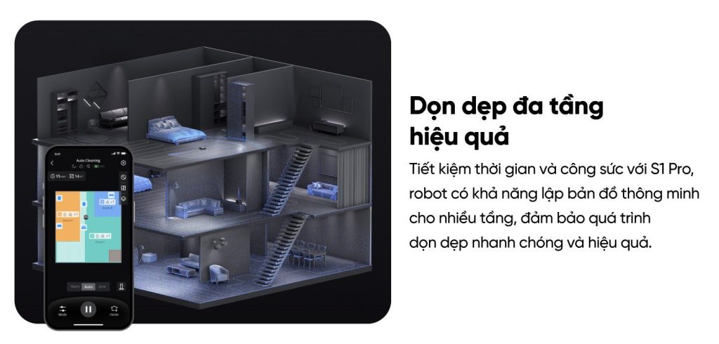 Robot hút bụi lau nhà eufy Omni S1 Pro dọn dẹp đa tầng