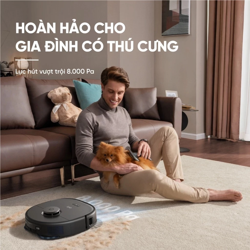Robot hút bụi lau nhà eufy Omni X10 Pro lực hút mạnh mẽ