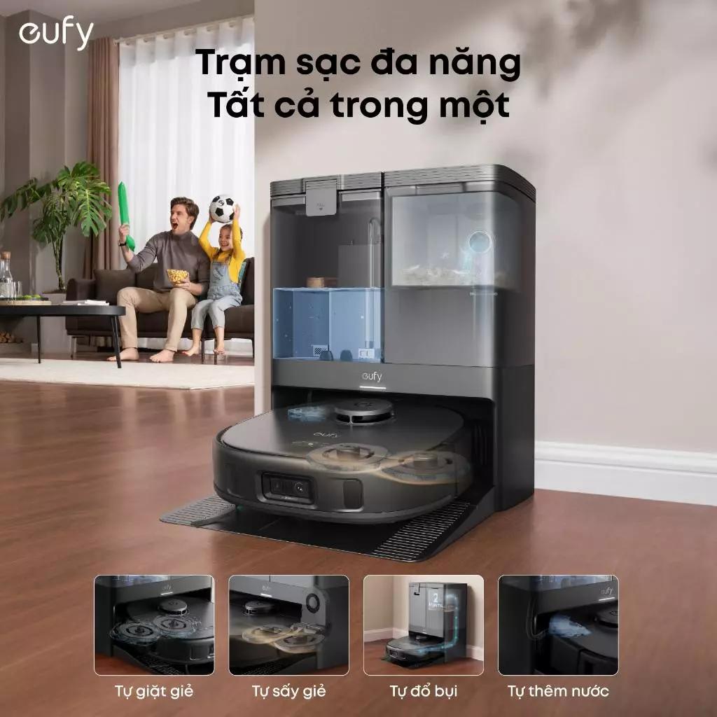 Robot hút bụi lau nhà eufy Omni X10 Pro trạm sạc đa năng