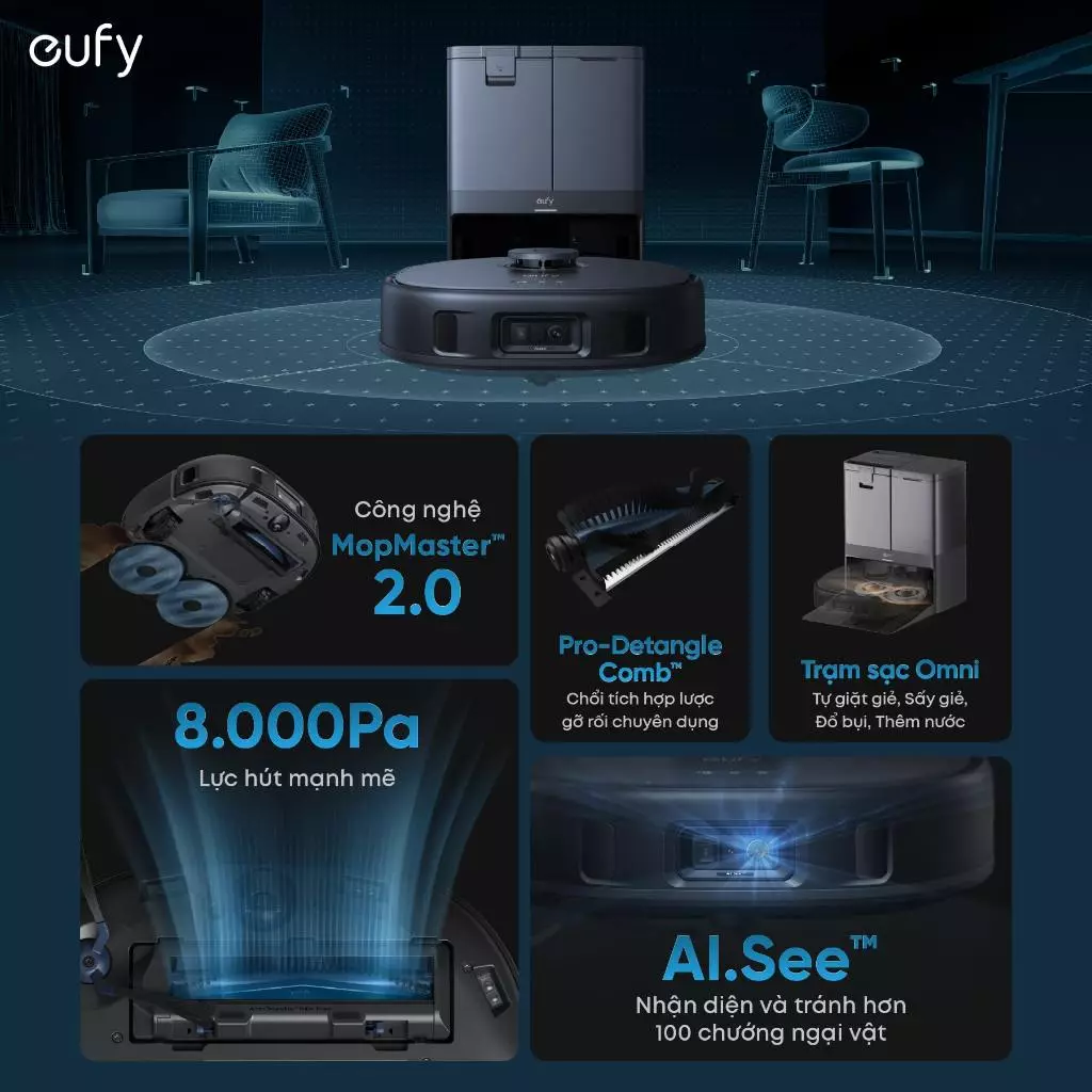 Robot hút bụi lau nhà eufy Omni X10 Pro