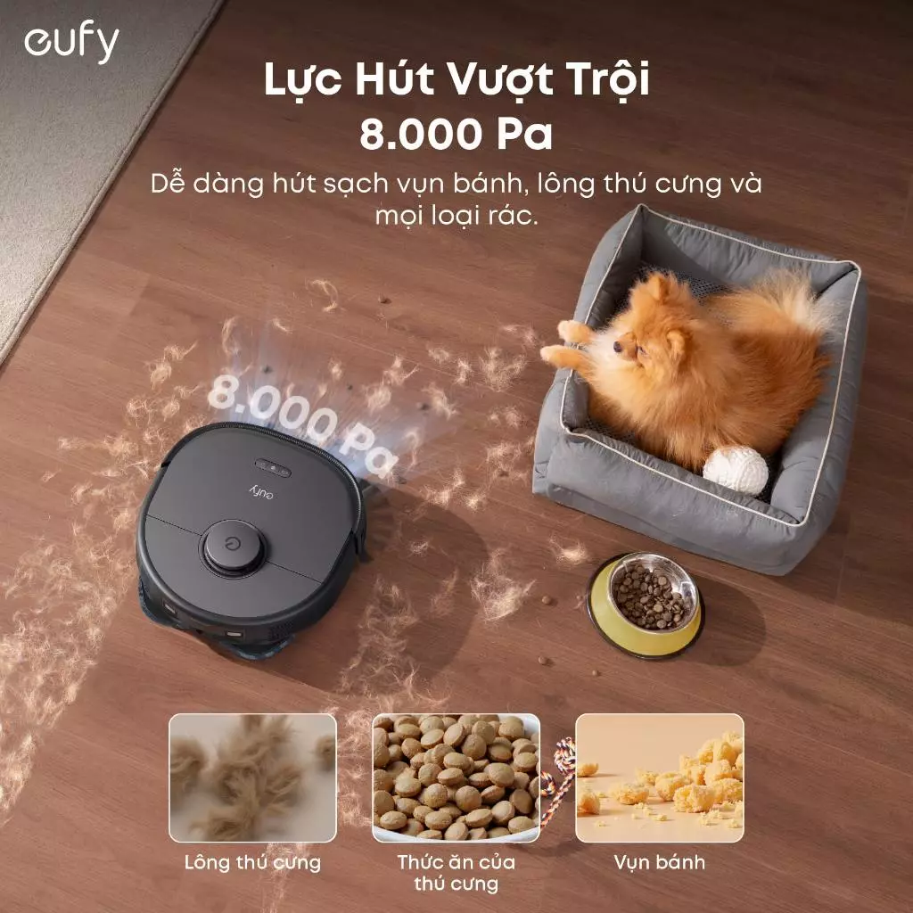 Robot hút bụi lau nhà eufy Omni X10 Pro lực hút vượt trội