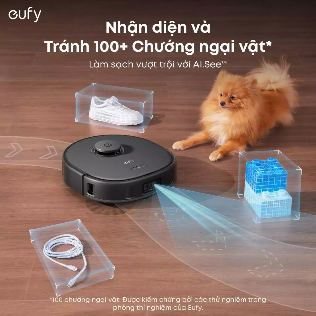 Robot hút bụi lau nhà eufy Omni X10 Pro nhận diện và tránh vật cản